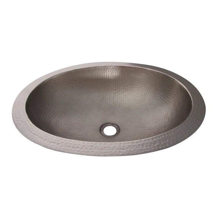 Forster Oval 16" x 21" Undermount Bathroom Sink Hammered Pewter