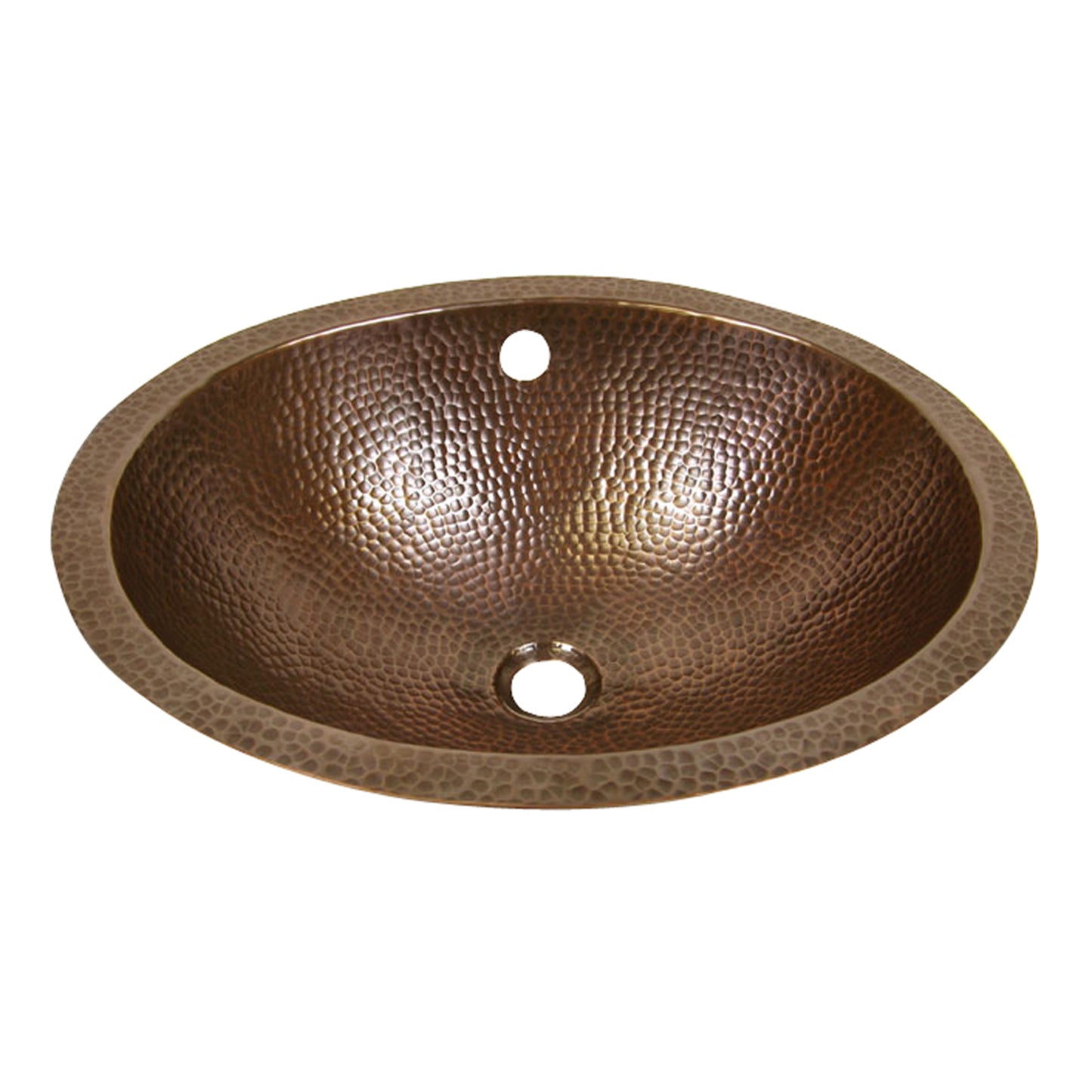 Florian Hammered Copper Oval 19" x 15-1/2" Undermount Bathroom Sink