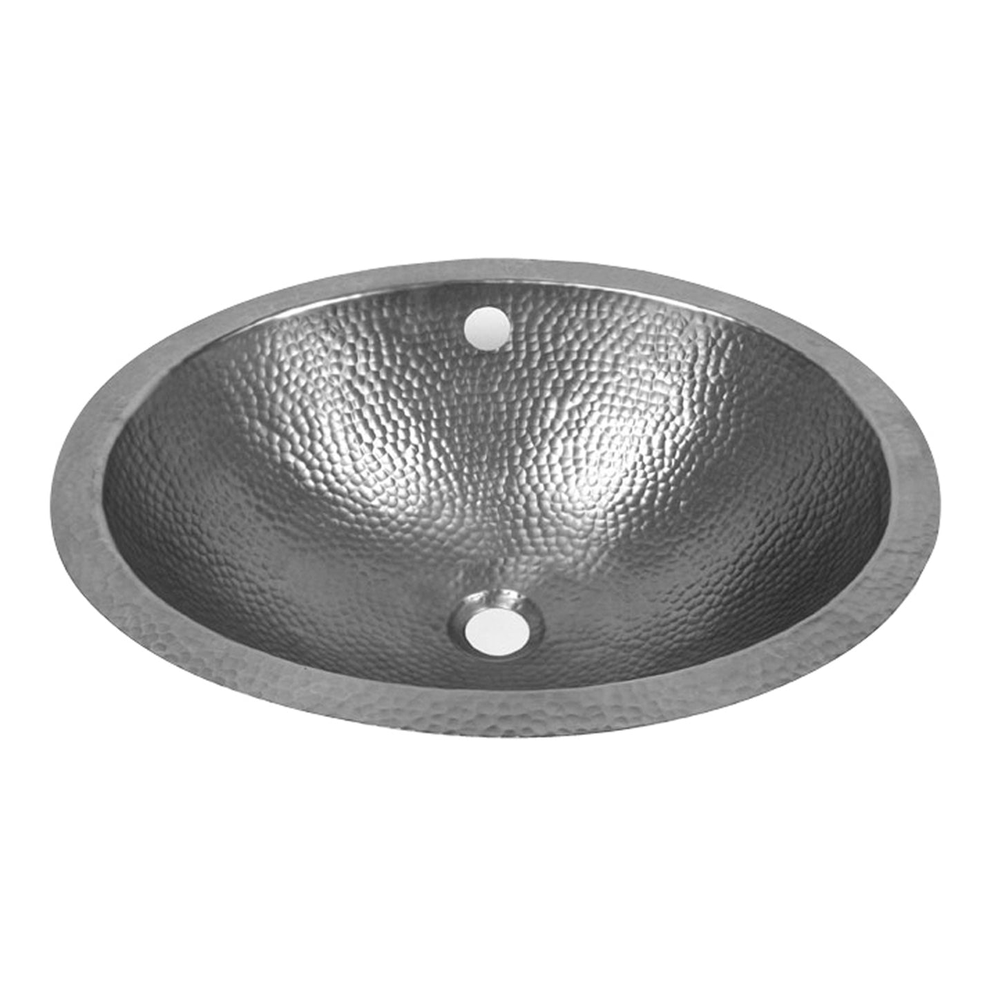Florian Hammered Pewter Oval 19" x 15-1/2" Undermount Bathroom Sink