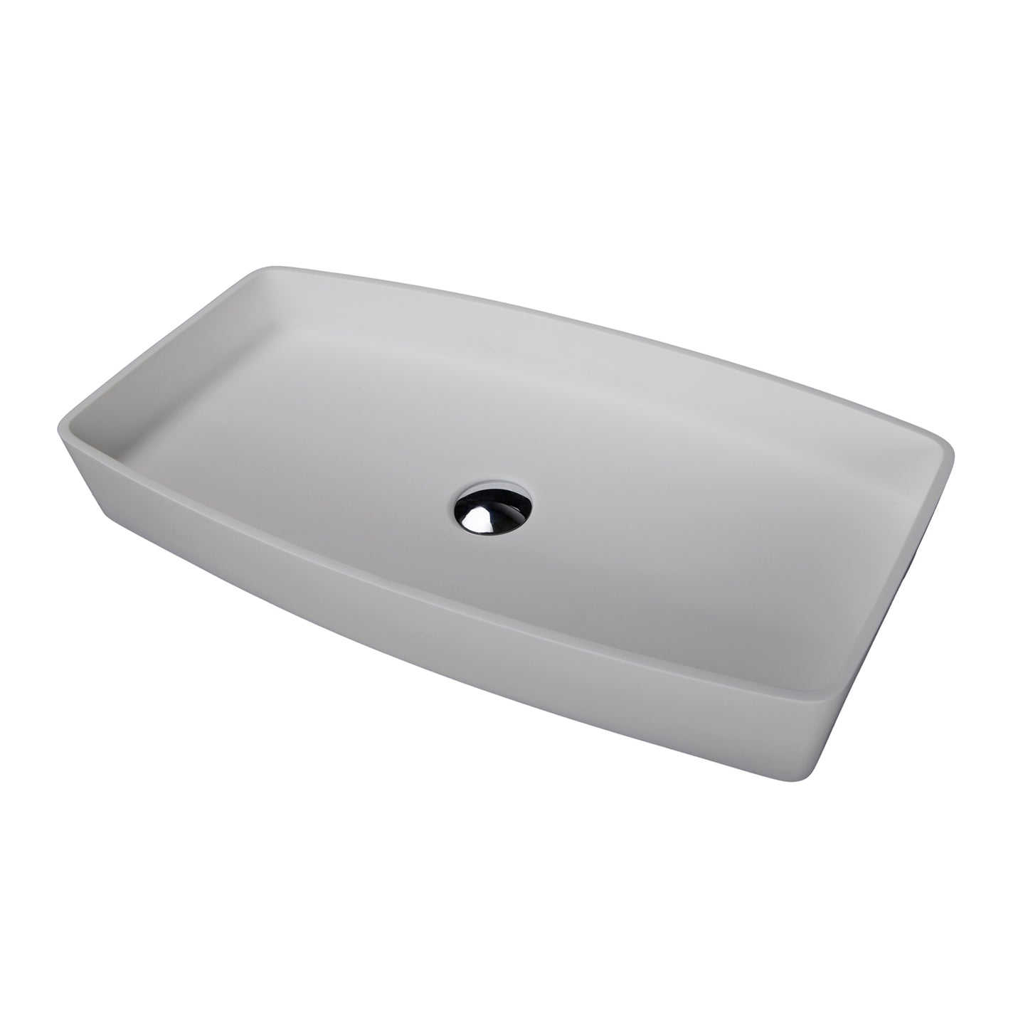 Marbella Resin 27" x 14-1/2" Rectangle Vessel Sink with Matte White Finish
