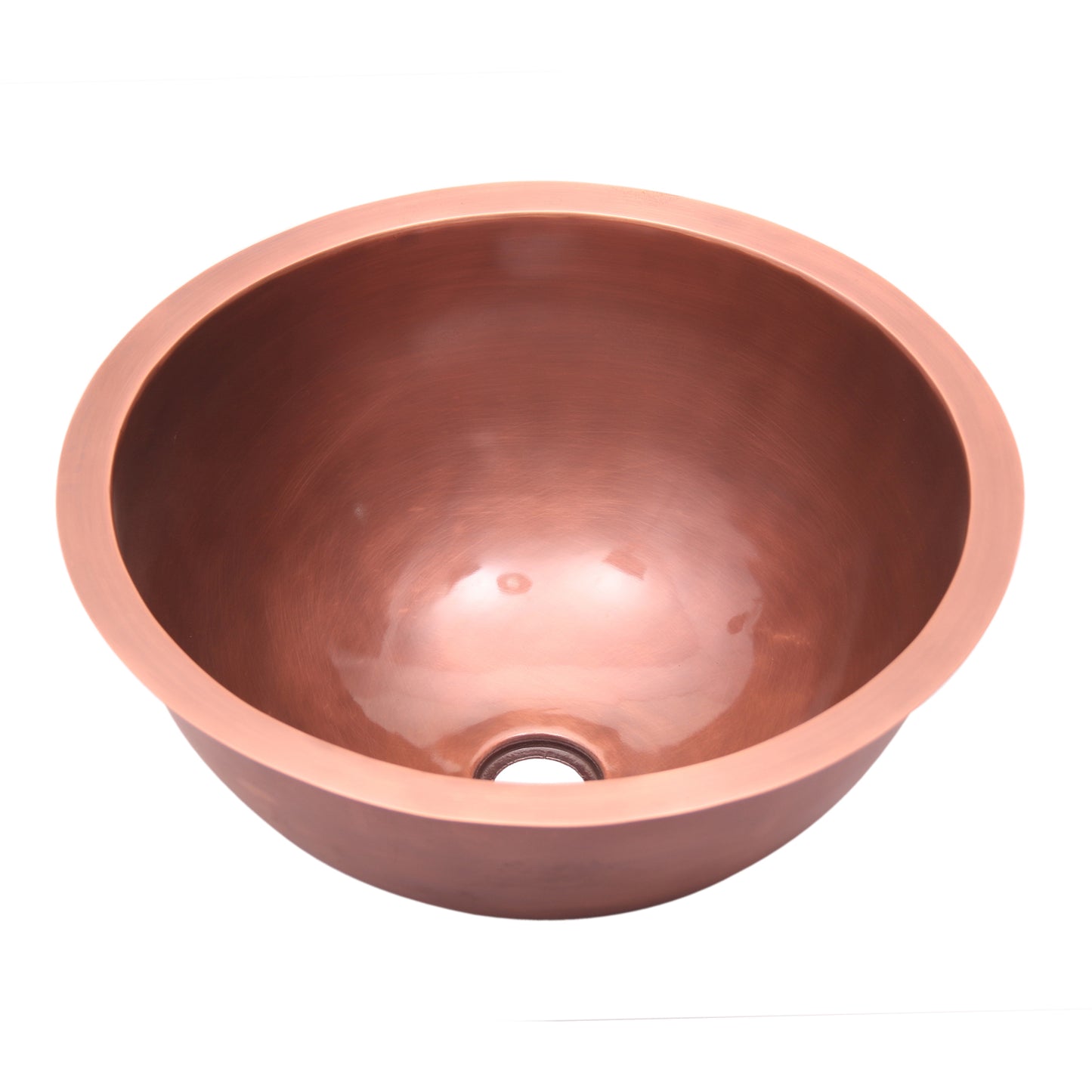 Drios 18" Round 8" Deep Copper Undermount Bathroom Sink