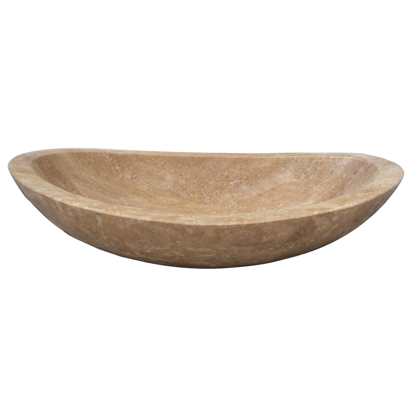 Maricopa Beige Travertine Vessel 19-1/2" x 13" Oval with Polished Finish