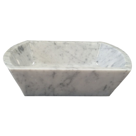 Mayon Carrara Marble Vessel Sink 18" x 14" Rectangle with Polished Finish