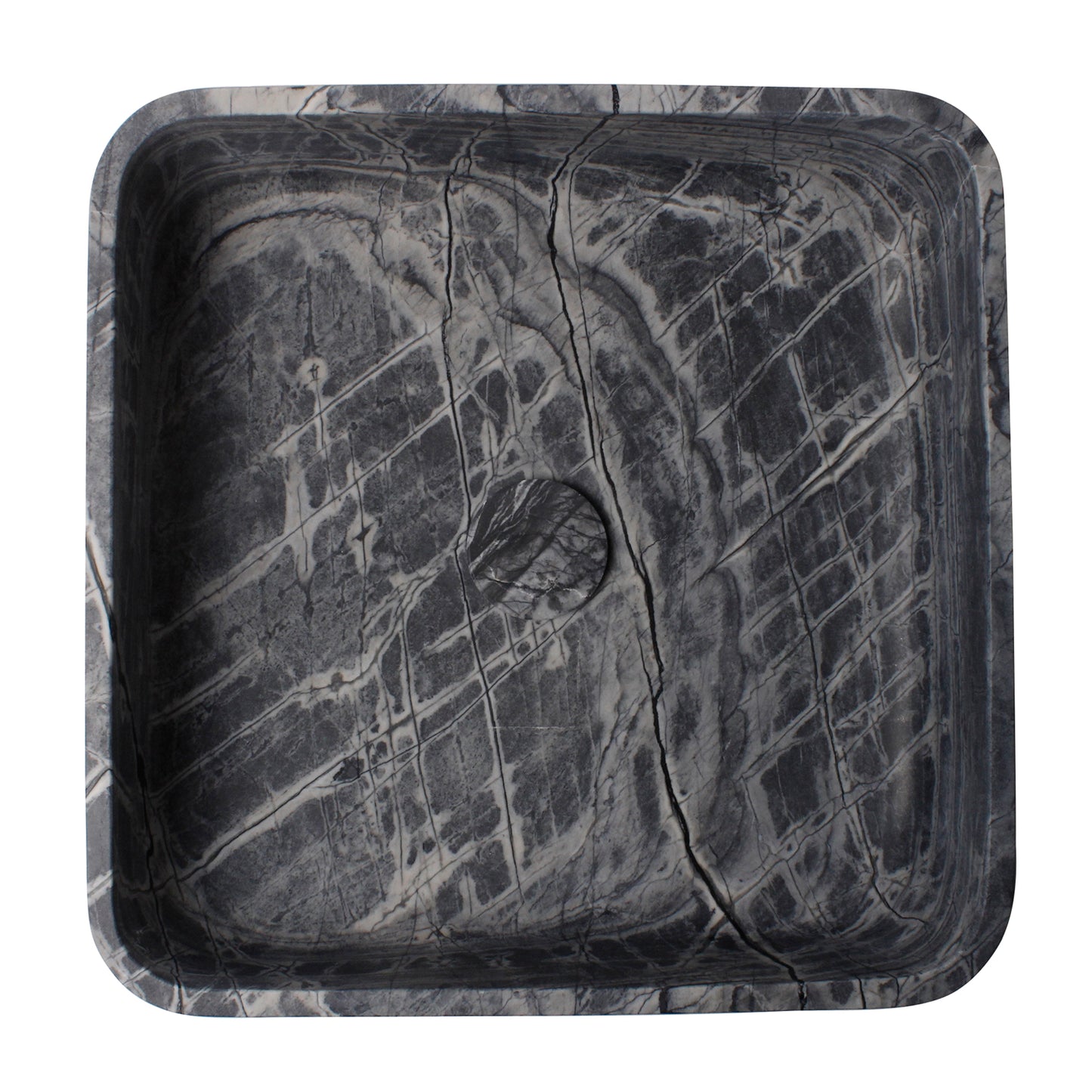 Maxton Square Sink 15 3/4" Honed Lunar Marble