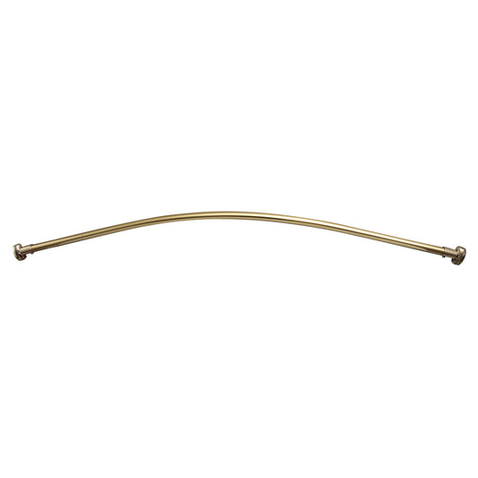 Curved 66" Shower Rod w/Flange in Polished Brass