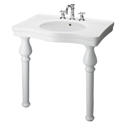Milano 33" Console Sink 8" Widespread Bisque with Fire Clay Legs