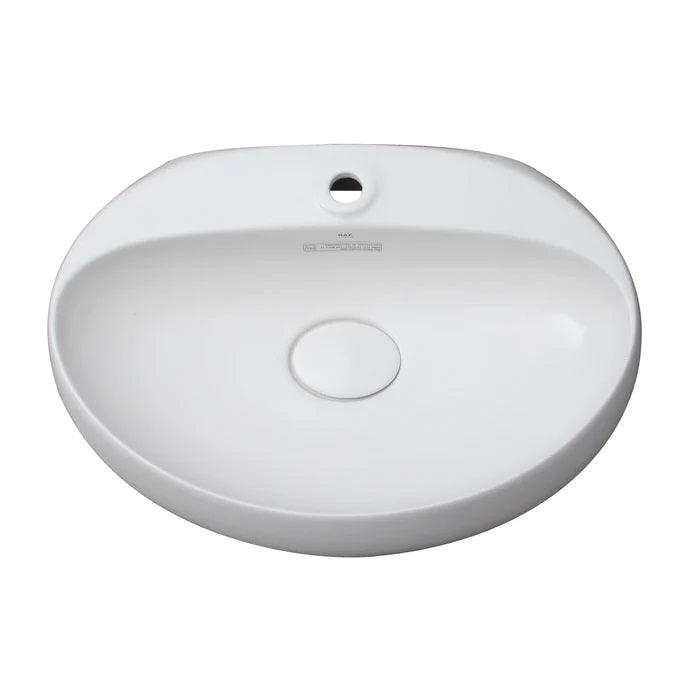 Cloud 21-5/8" Wall Hung Oval Sink in White with 1 Faucet Hole & Drain Cover