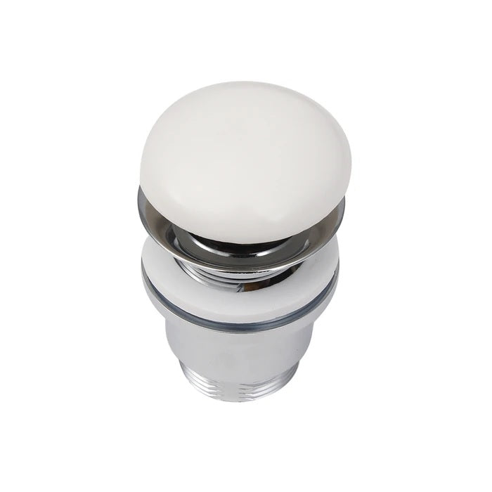 Bathroom Sink Pop-Up Drain 1-1/2" with White Ceramic Top