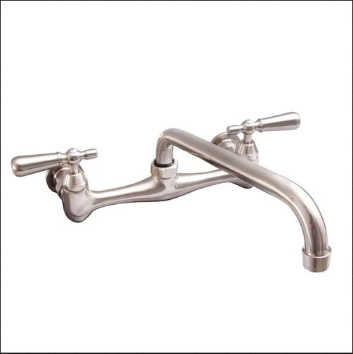Dollie Wall Mount Faucet, Lever Handle, 10" Spout, Ceramic Disc, Brushed Nickel