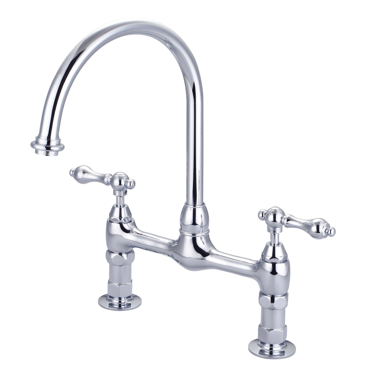 Harding Kitchen Bridge Faucet, Metal Lever Handles, Chrome