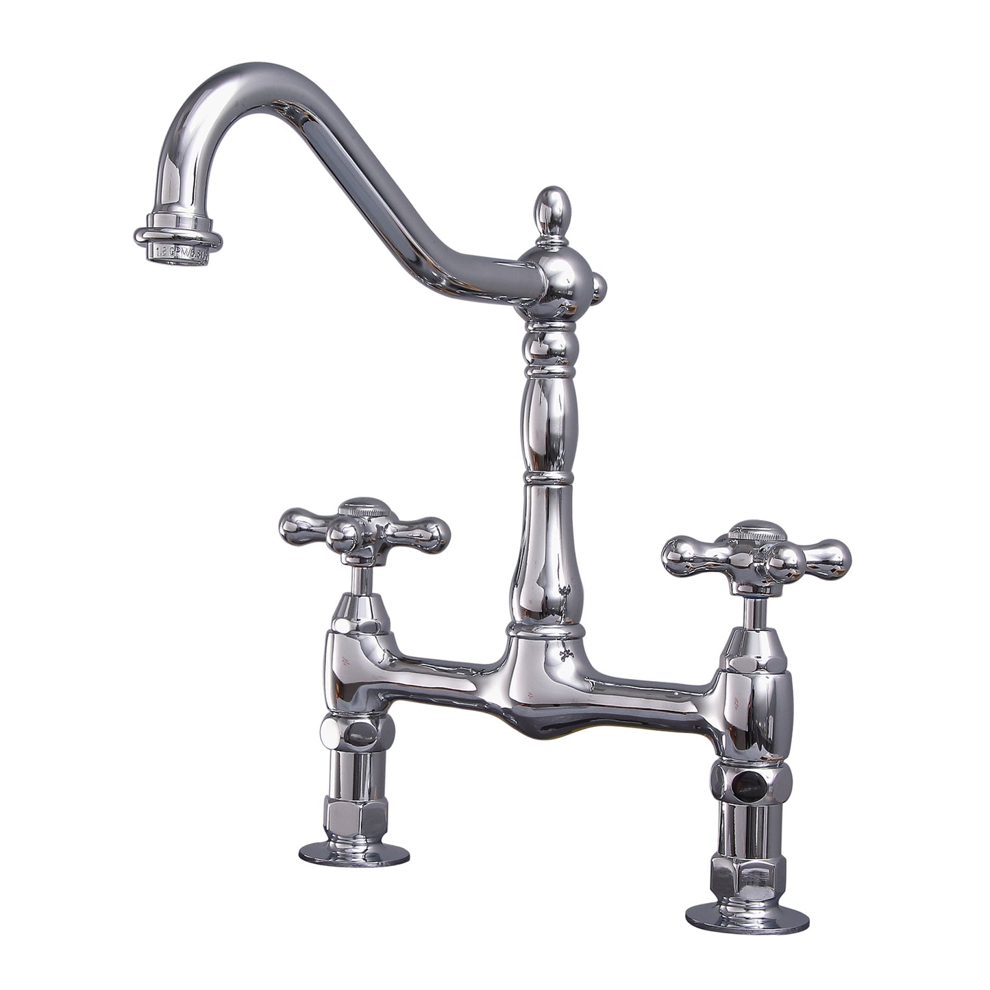 Guthrie Kitchen Bridge Faucet Cross Handles Chrome