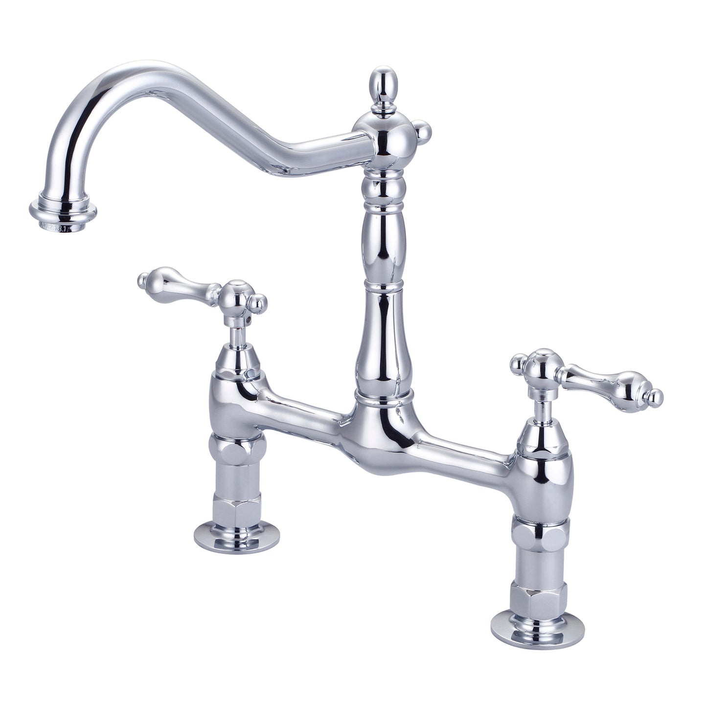 Guthrie Kitchen Bridge Faucet, Metal Lever Handles, Chrome