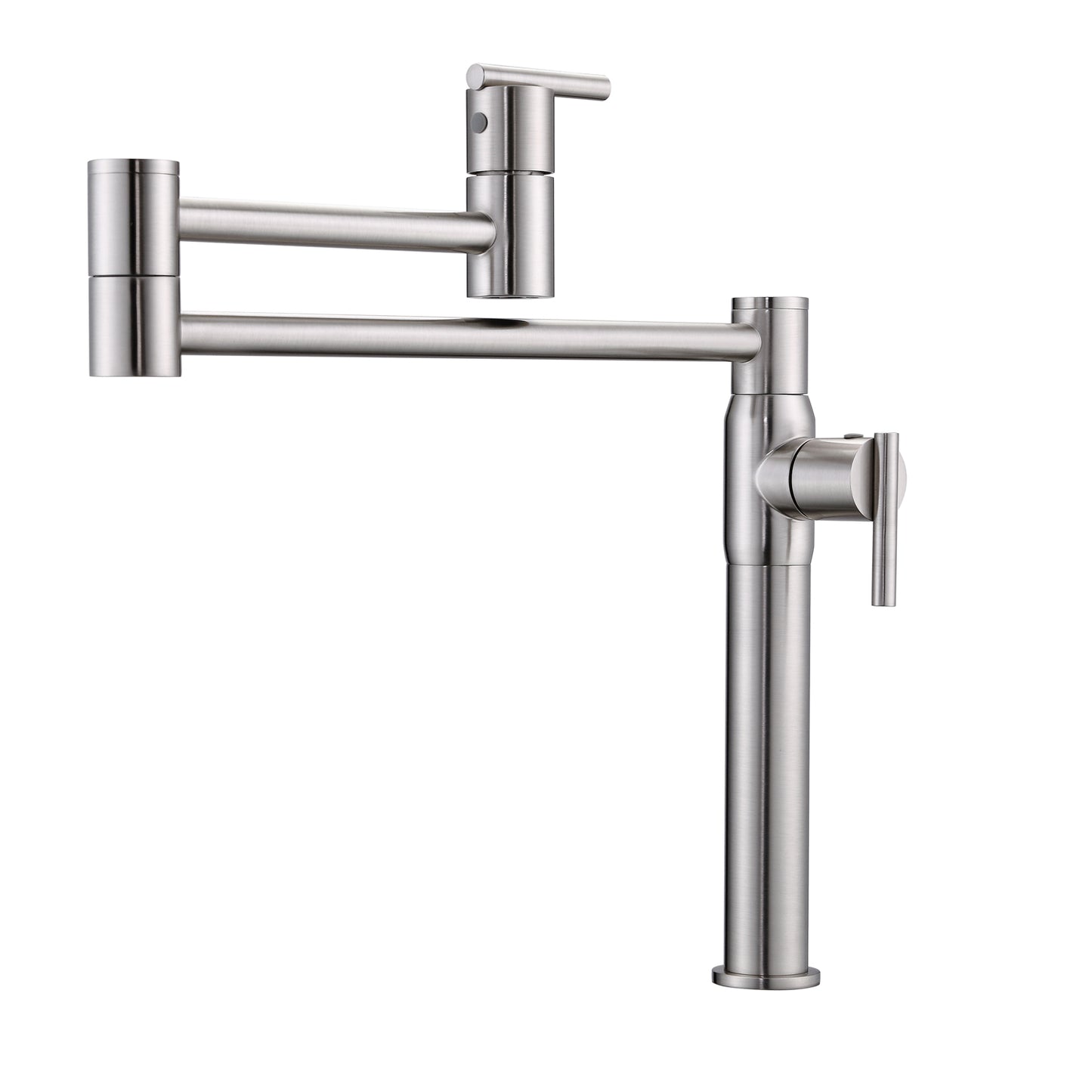 Cadby Dual Handle Deck Mount Pot Filler, Brushed Nickel