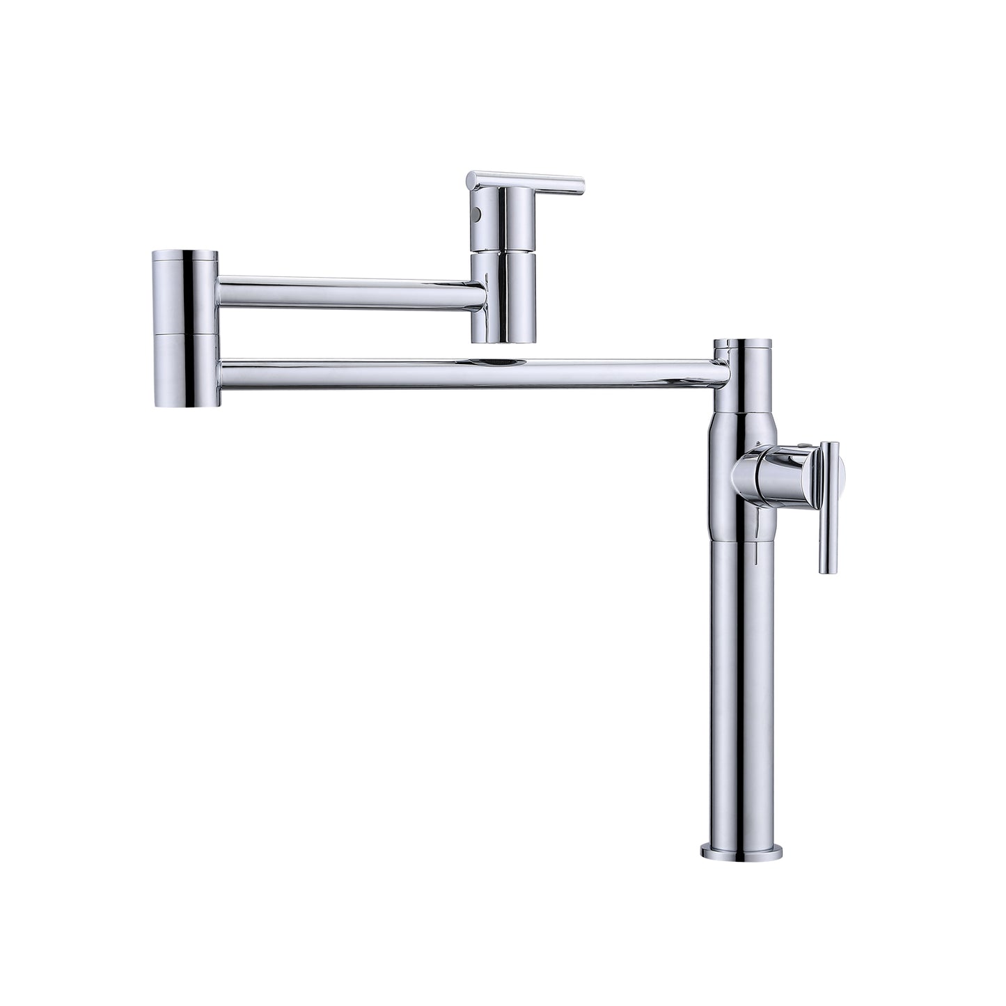 Cadby Dual Handle Deck Mount Pot Filler, Polished Chrome