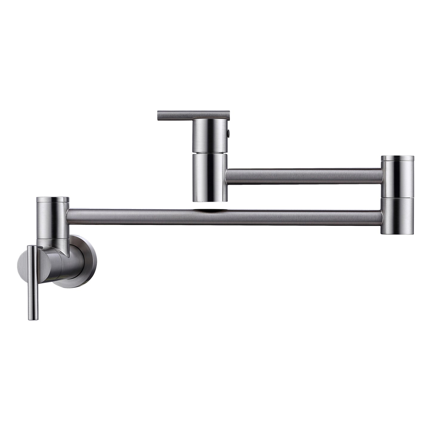 Dori Dual Handle Wall Mount Pot Filler, Brushed Nickel