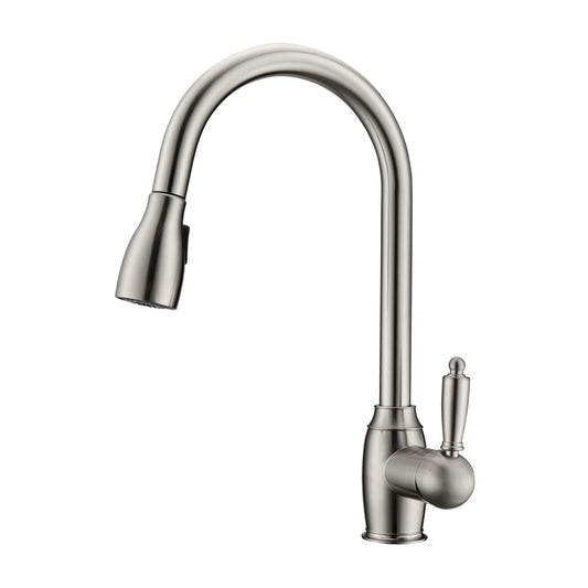 Bristo 2 Kitchen Faucet, Pull-Out Sprayer, Single Lever Handle, Brushed Nickel