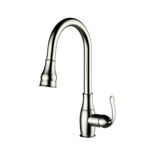 Caryl Kitchen Faucet Pull-Out Sprayer Lever Handles Brushed Nickel