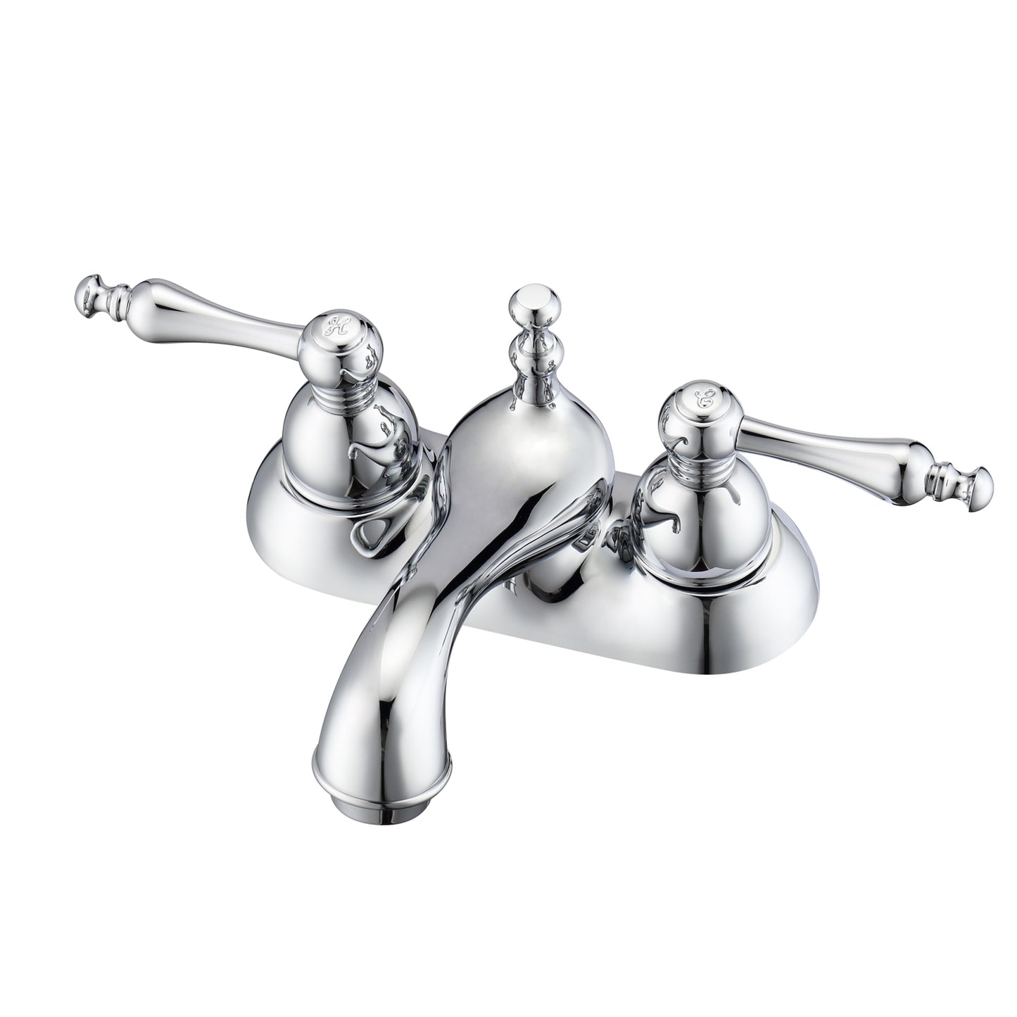 Donata Centerset Chrome Bathroom Faucet - Metal Lever Handles