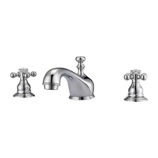 Marsala 8" Widespread Chrome Bathroom Faucet with Button Cross Handles