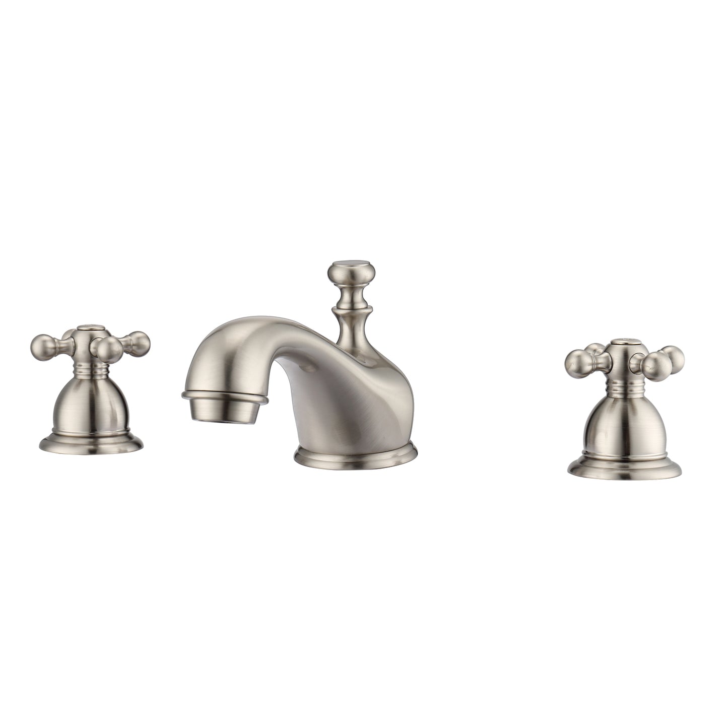 Marsala 8" Widespread Brushed Nickel Bathroom Faucet with Metal Cross Handles