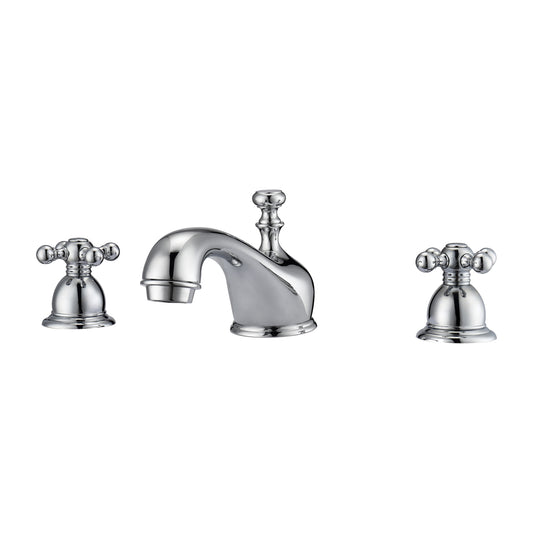 Marsala 8" Widespread Chrome Bathroom Faucet with Metal Cross Handles