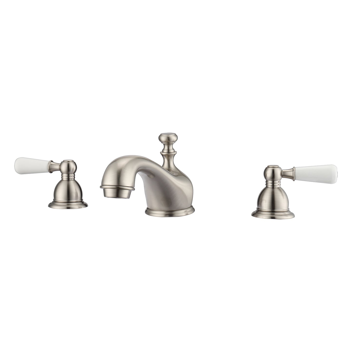 Marsala 8" Bathroom Faucet Brushed Nickel with Porcelain Lever Handles