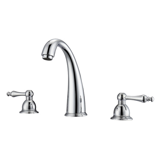 Maddox 8" Widespread Chrome Bathroom Faucet with Metal Lever Handles