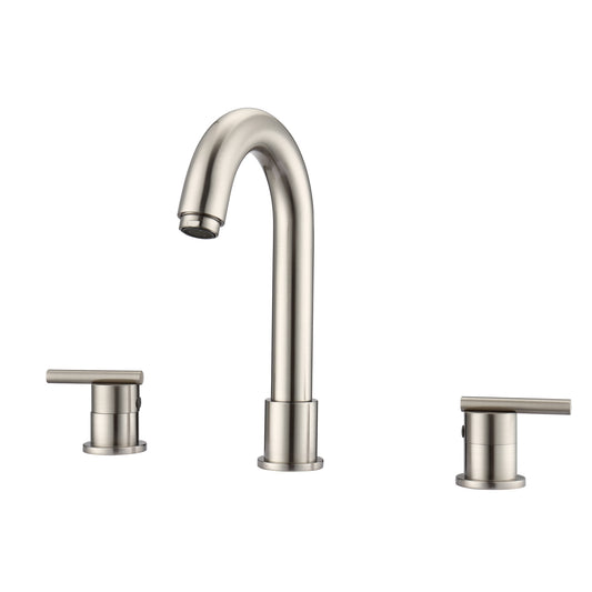 Conley 8" Widespread Brushed Nickel Bathroom Faucet with Metal Lever Handles