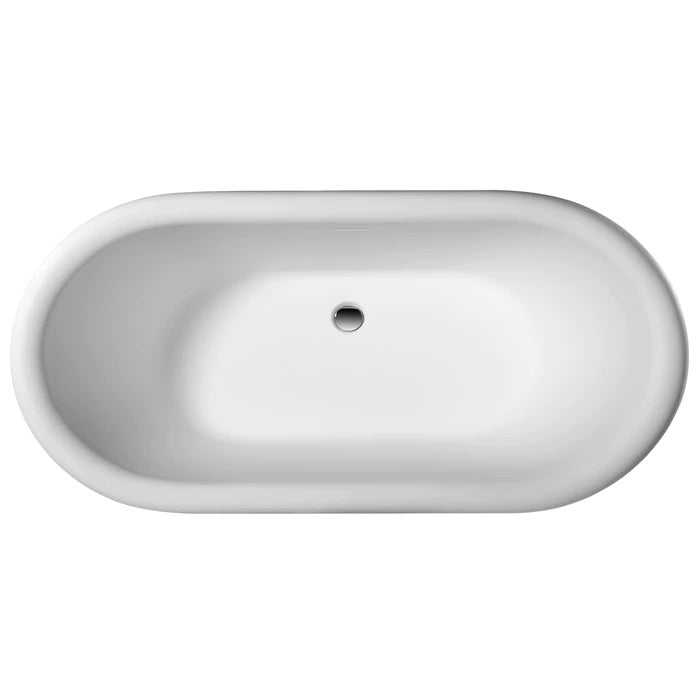 Wingate 59" Resin Freestanding Tub with Integrated Base Gloss White