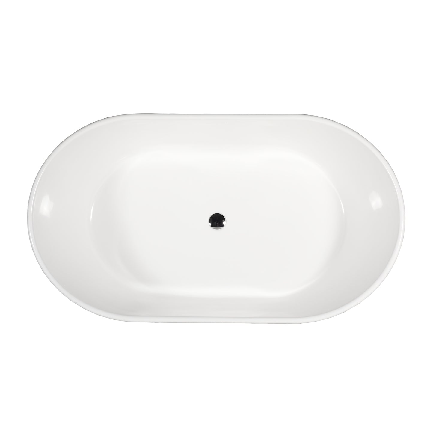 Electra 64" Resin Double Slipper Tub with Overflow No Faucet Holes Gloss White