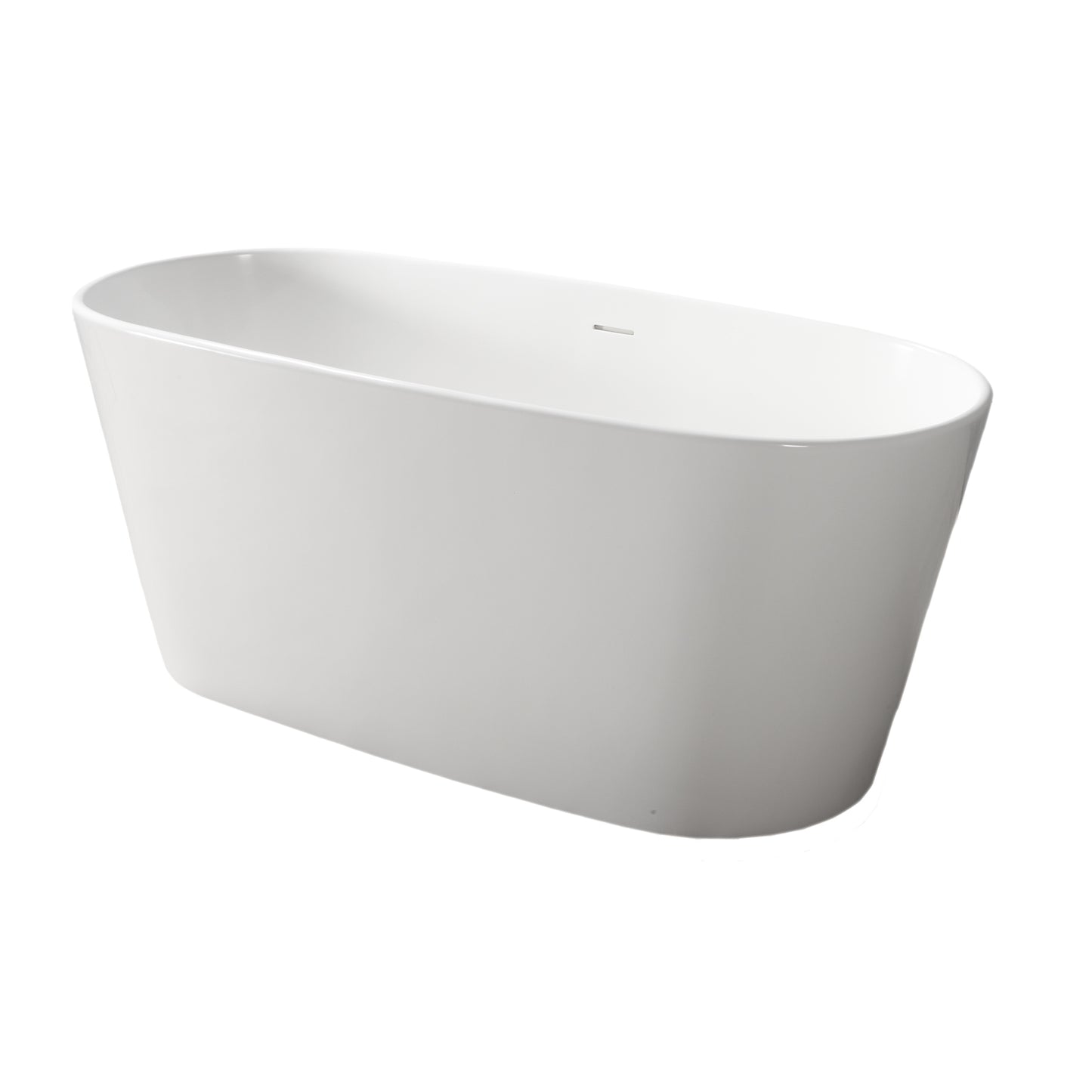 Paden 62" Resin Freestanding Tub No Faucet Holes Gloss White