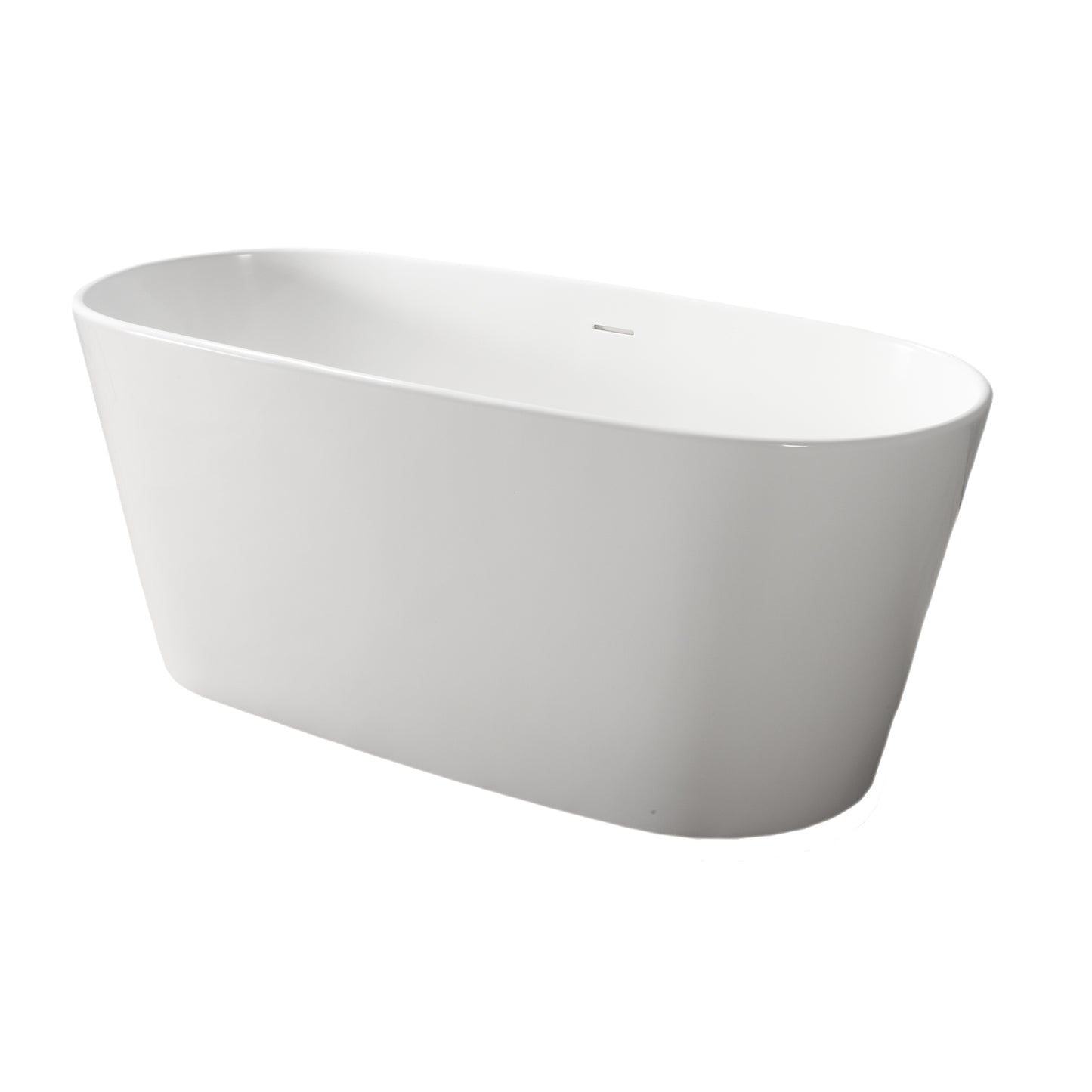 Paden 62" Resin Freestanding Tub No Faucet Holes Matte White