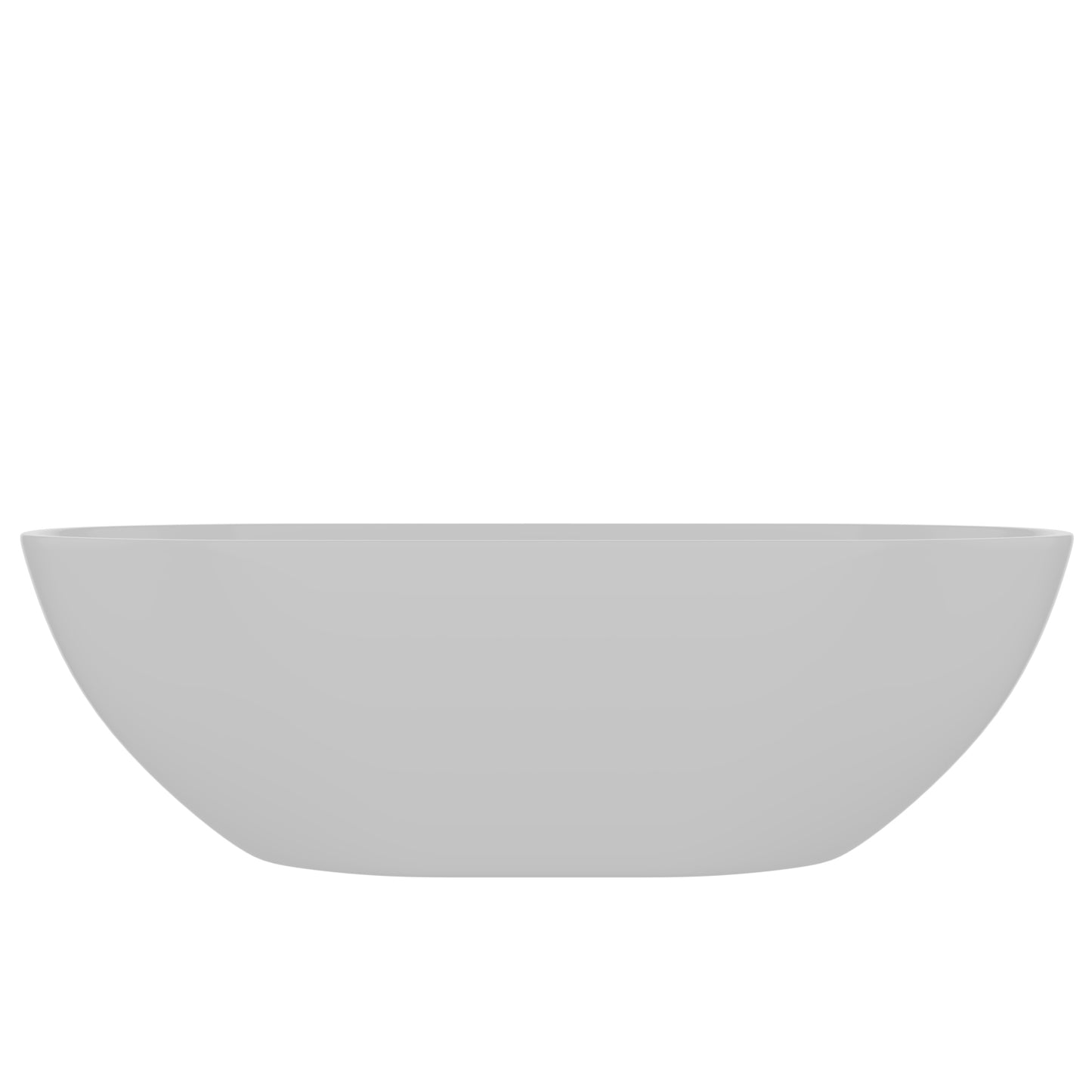 Nyoko 68" Resin Freestanding Tub No Faucet Holes Gloss White