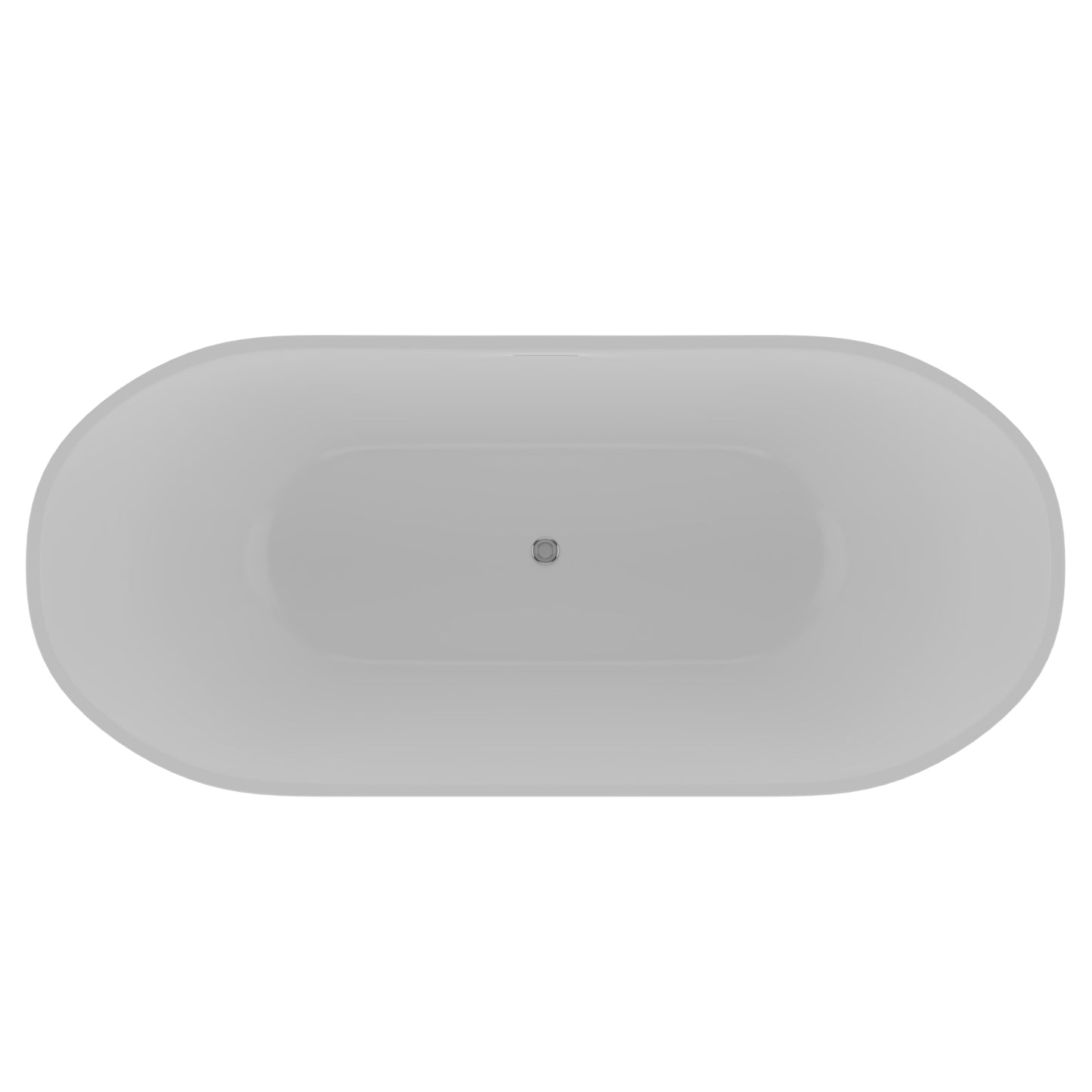 Nyoko 68" Resin Freestanding Tub No Faucet Holes Gloss White