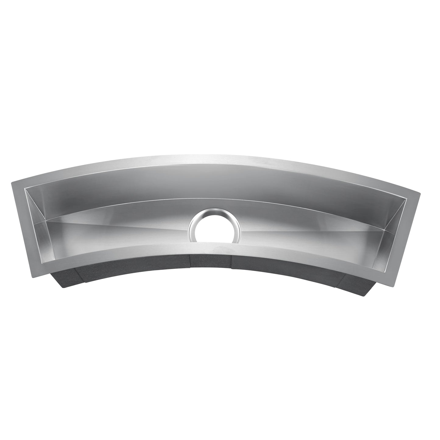 Wolcott 33" Zero Radius Stainless Steel Curved Trough Sink