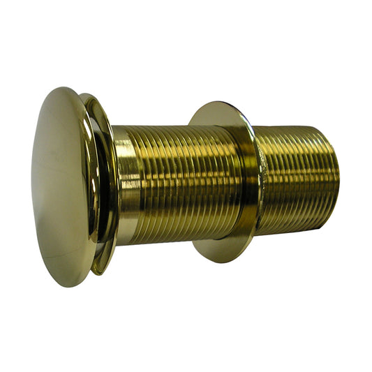 Umbrella Drain with Push Button Pop-Up Polished Brass
