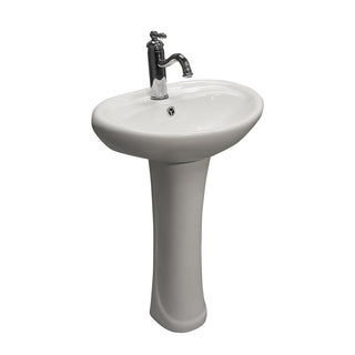 Ashley Pedestal Bathroom Sink White for 4" Centerset