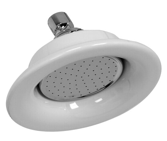 6-1/4" Sunflower Shower Head Polished Chrome with White Porcelain