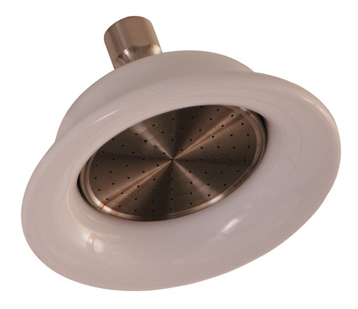 6-1/4" Sunflower Shower Head Brushed Nickel with White Porcelain