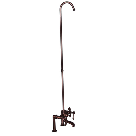 Tub Rim Mount Diverter Faucet with Lever Handles & 62" Riser in Oil Rubbed Bronze