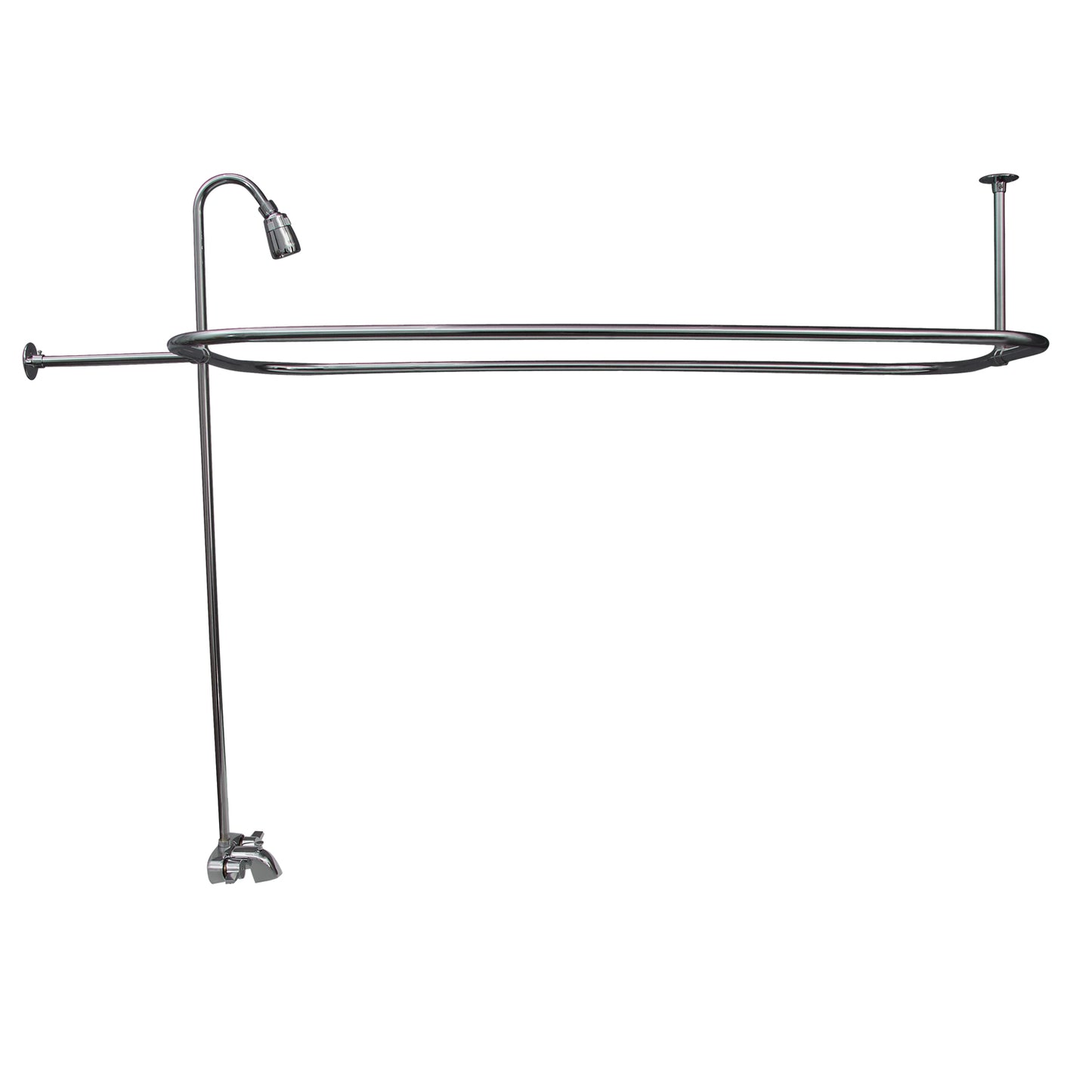 Complete Basic Tub Faucet & Shower Kit with 48" x 24" Rod, Shower Head, Chrome