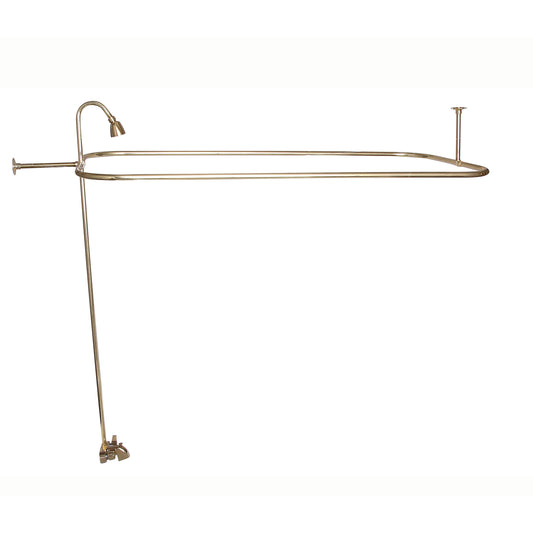 Complete Basic Tub Faucet & Shower Kit with 48" x 24" Rod, Shower Head, Polished Brass