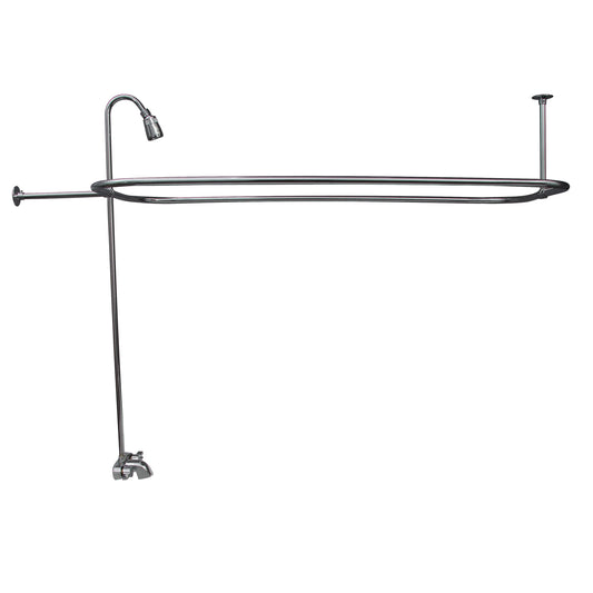 Complete Basic Tub Faucet & Shower Kit with 54" x 24" Rod, Shower Head, Chrome