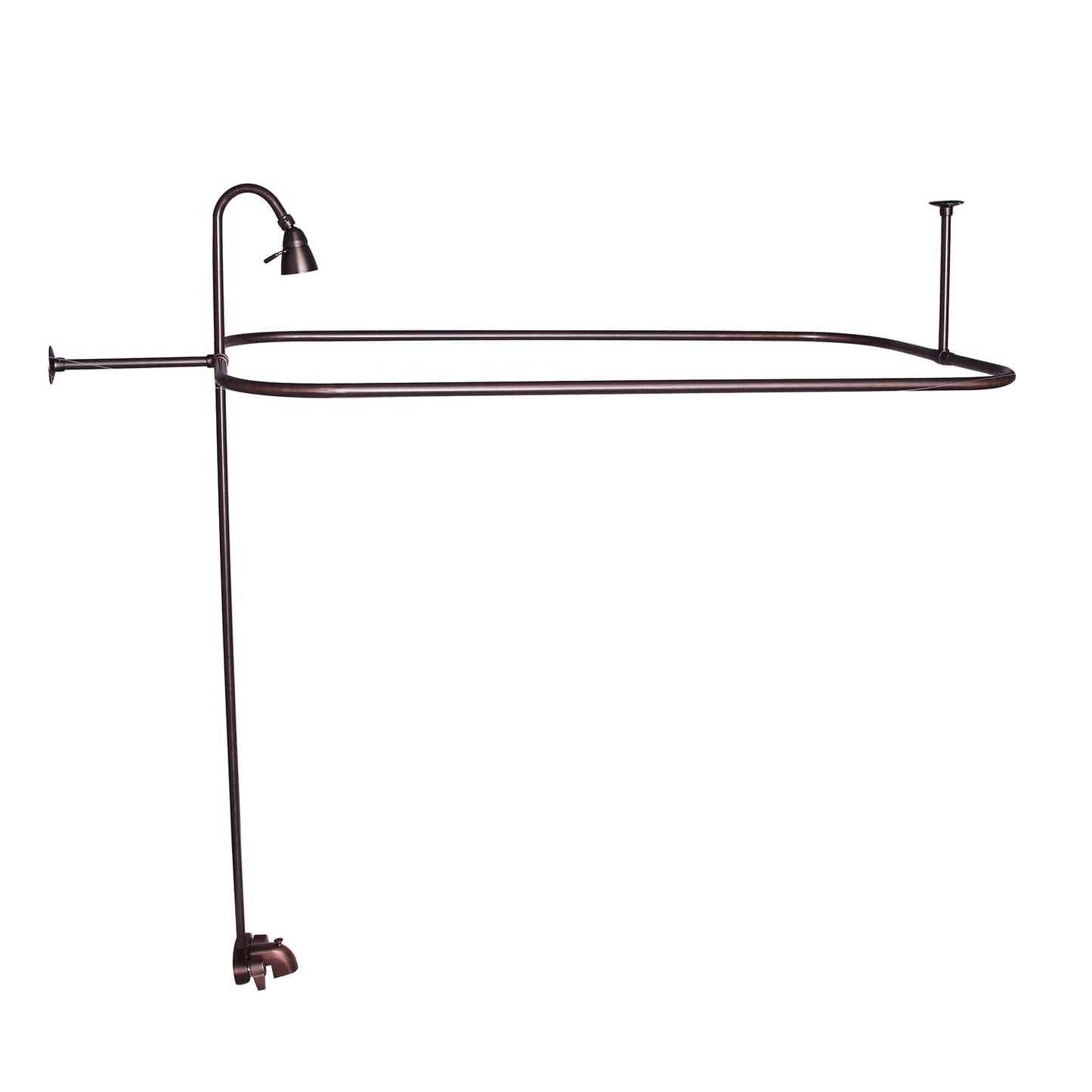 Complete Basic Tub Faucet & Shower Kit with 54" x 24" Rod, Shower Head, Oil Rubbed Bronze