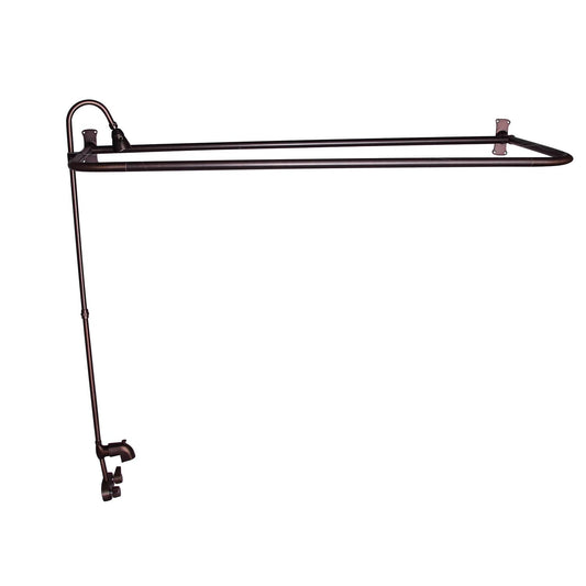 Two-Handle Tub Faucet Kit with 54" D Curtain Rod and Shower Head Oil Rubbed Bronze