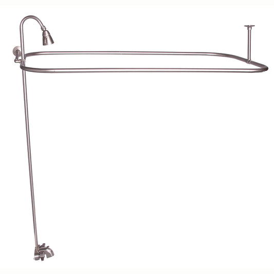 Basic Tub Faucet Kit with 48" x 24" Rod & Shower Head in Brushed Nickel