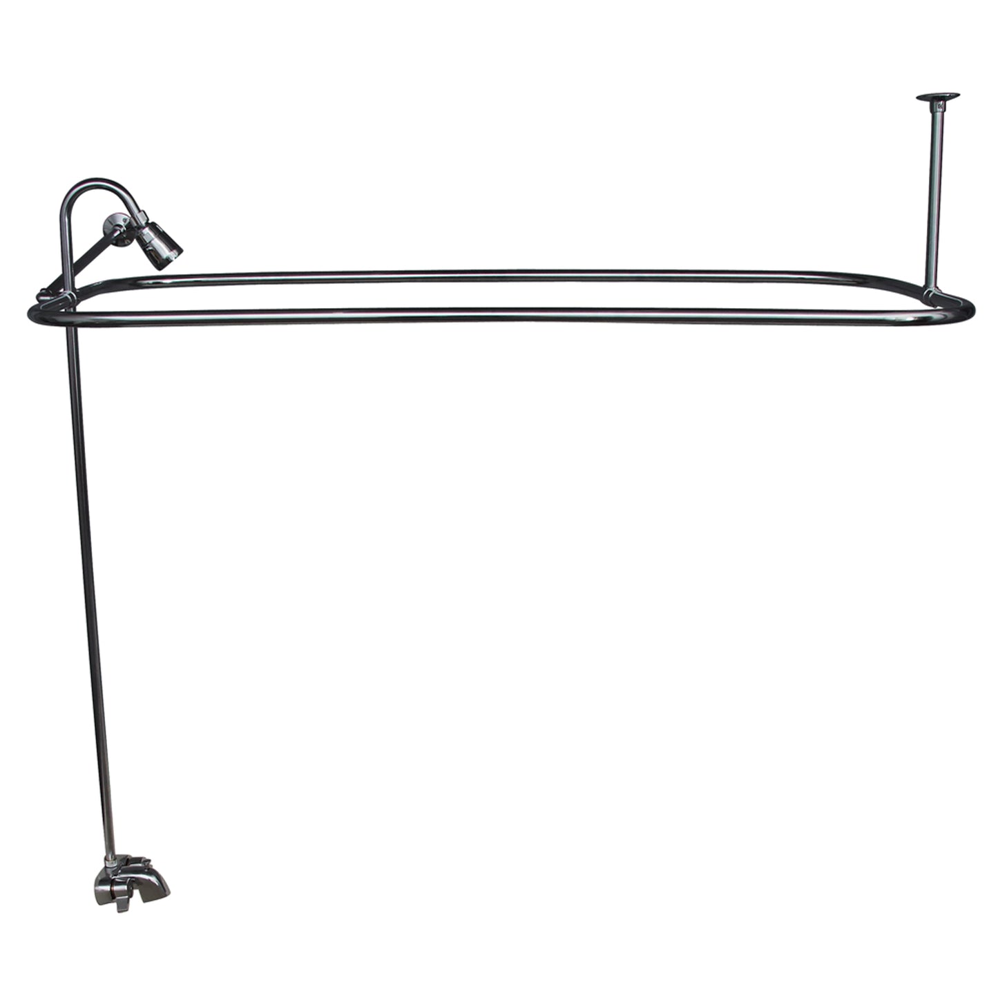 Basic Tub Faucet Kit with 48" x 24" Rod & Shower Head in Polished Chrome