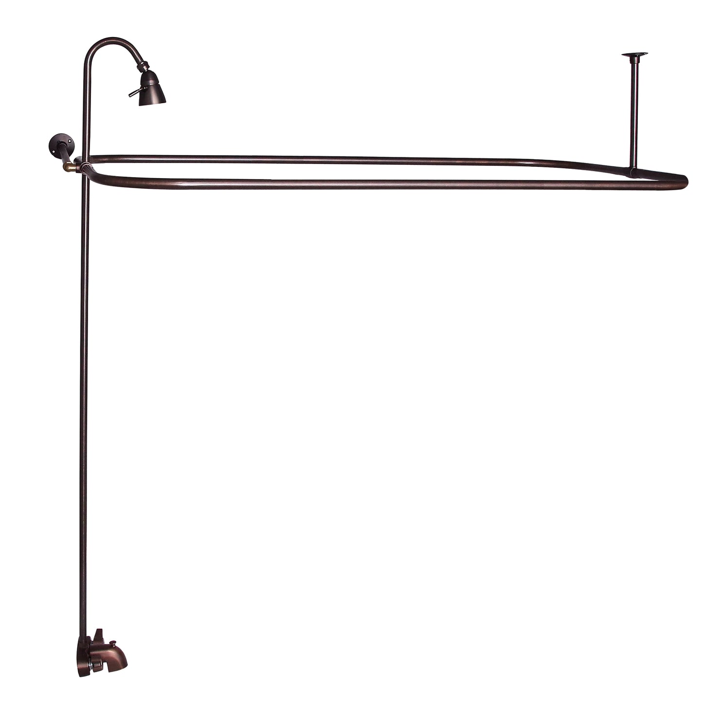 Basic Tub Faucet Kit with 48" x 24" Rod & Shower Head in Oil Rubbed Bronze