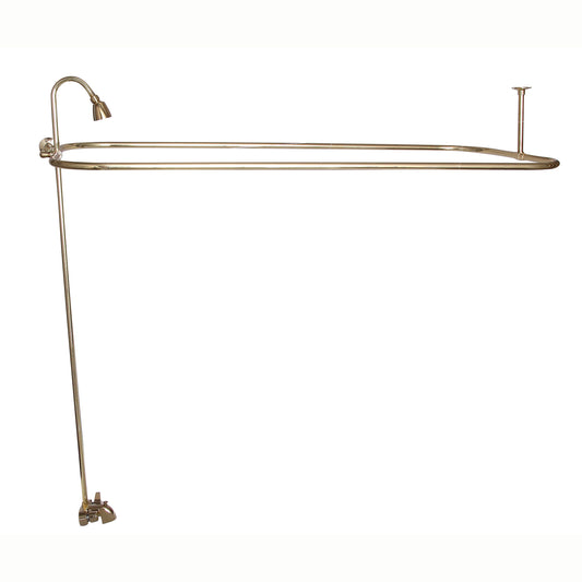 Basic Tub Faucet Kit with 48" x 24" Rod & Shower Head in Polished Brass