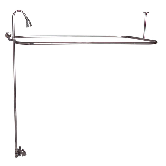 Basic Tub Faucet Kit with 48" x 24" Rod & Shower Head in Polished Nickel